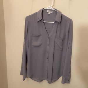 Women’s Express Portofino Relaxed Blouse Size M Gray